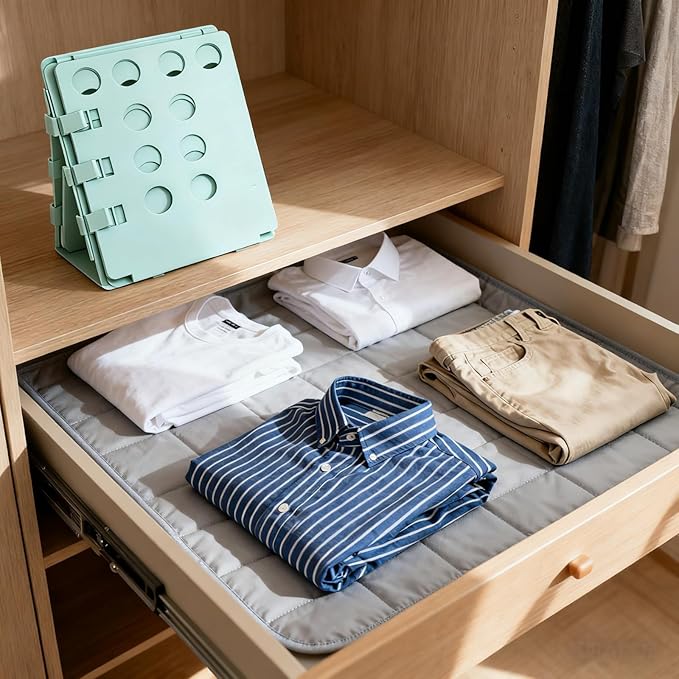 T-Shirt Folder Board for Adults, Shirt Folding Plate with Fast & Convenient Design, Foldable Clothes Organizer for Home Storage, (Cyan)