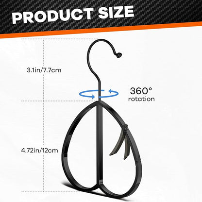 Multipurpose Closet Hangers- Tie and Belt Hanger for Closet- Ideal for Storing Belts, Ties, Scarfs, Baseball Hats, Purses & More- Great Space Saving Belt Organizer for Wardrobe - Black
