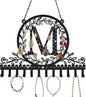 Wall-Mounted Metal Initial Letter M Earring Holder Hanging Jewelry Organizer for Earrings and Necklaces Space-Saving Wall Display with Hooks for Jewelry Storage