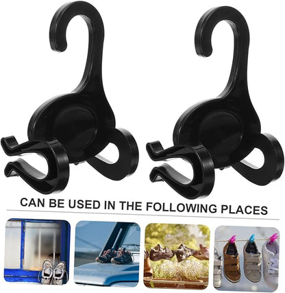 PRETYZOOM 30pcs Space-Saving Under Bed Shoe Organizer Plastic Double Slots Hanger Hooks Sports Shoe Rack