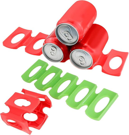 2Pcs Foldable Silicone Wine Stacker,Beer Can Rack,Space Saver Organizer Bottle Stacking Silicone Bottle Stacker for Beer Can Wine Holder Refrigerator Mat Red and Green