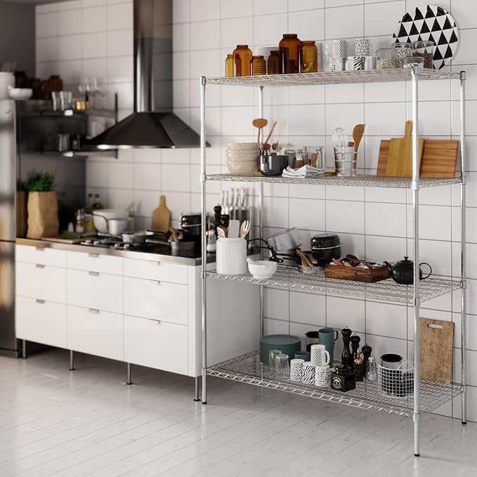 24" Deep x 54" Wide x 74" Height Wire Shelving Kit | 4-Tier | NSF Commercial Storage Rack Unit
