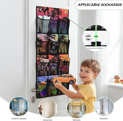 Palm Tree Over the Door Organizer Bathroom Door Storage for Toiletries Space Saving Hanging Shoe Organizer Rack for Closet College Dorm Room Garage Bedroom Classroom