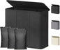 Lifewit Triple Laundry Hamper with Lid and Removable Laundry Bags, Large Collapsible 3 Dividers Dirty Clothes Basket with Handles for Bedroom, Laundry Room, Closet, Bathroom, College, 180L Dark Gray