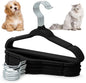 Weysat 24 Pcs Dog Clothes Hangers 11'' Non-Slip & 360° Swivel Velvet Small Pet Black Hangers for Cats/Dogs with Rustproof Metal Hooks, Space-Saving for Home Storage & Grooming Salons Minimalism