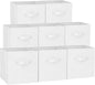 Criusia Storage Cubes - 13 Inch Heavy Duty Fabric Storage Bins for Shelves Closet Cube Organizer - 8 Pack Collapsible Cube Storage Bins Baskets for Clothes Blankets Toys - Nursery Organization (White)