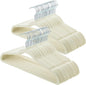 Velvet & Slim Felt Hangers 50 Pack, Beige 360 Swivel Hook Non-Slip Adult Hangers for Coats, Pants & Dress Clothes