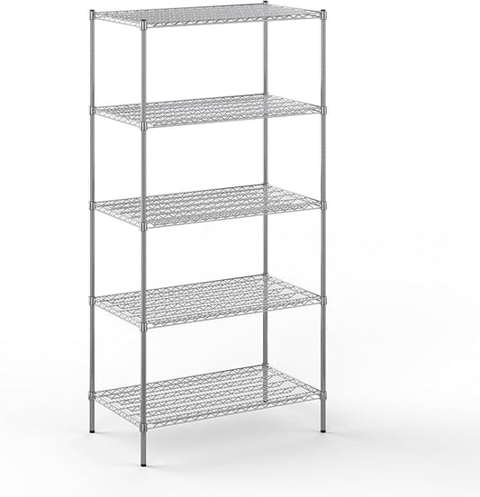 24" Deep x 42" Wide x 86" Height Wire Shelving Kit | 5-Tier | NSF Commercial Storage Rack Unit