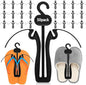 Novabright 50 Pcs Sandal Hangers 7 Inch Plastic Flip Flop Holder Organizer Small Shoe Hooks Hanging Rack Shoe Hangers for Retail Beach Shop Display Home Storage(Black)