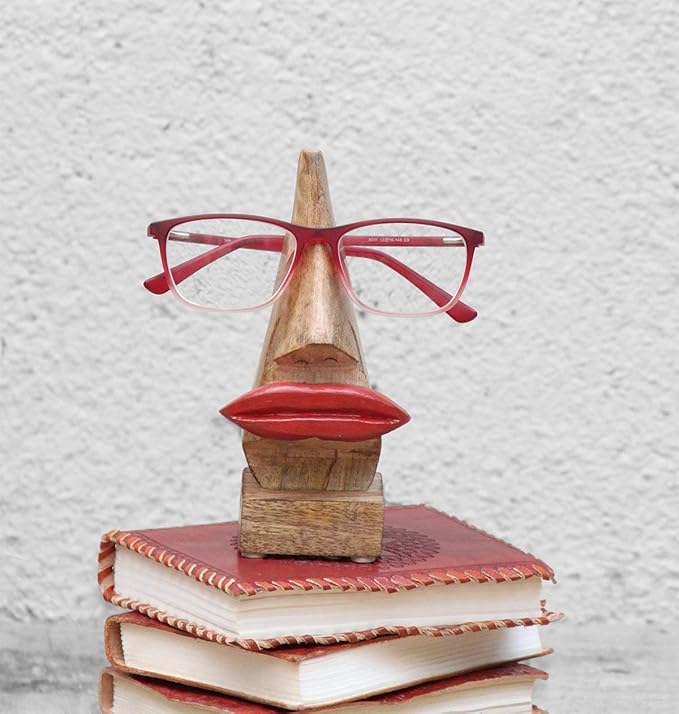 Gifts Eyeglass Spectacle Holder Stand Wooden Lips Shaped Handmade Home Décor