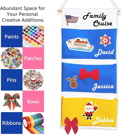 Fish Extender for Disney Cruise, 3-Pocket Hanging Organizer,Cruise Door Gift Holder，Must Have with Pixie Dust Gift Holder (2026Edition)