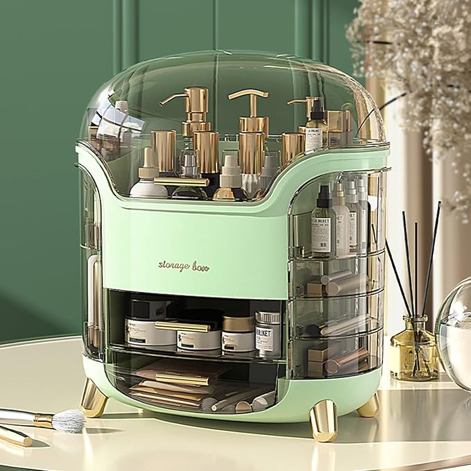 Omeily Upgrade Large Makeup Organizer Countertop Vanity Organizer Cosmetic Organizer Makeup Storage Box Bathroom Counter Organizer Perfume Skincare Organizers Gift Women Clear Design Easy Visibility