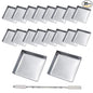 20Pcs Empty Eyeshadow Pans and 1 Depotting Tool for Makeup Palette 26mm Square Metal Pan Containers for Depotting Refillable IronTray for Watercolor Use Empty Makeup Palette Accessories