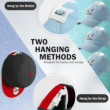 Baseball Hat Holder for Wall (White-10)