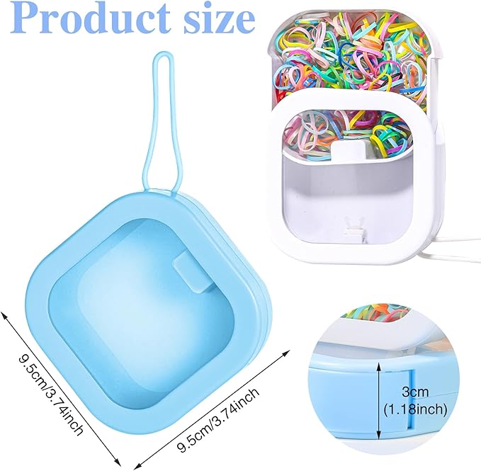 Prudiut Hair Tie Organizer Small Hair Tie Holder Organizer Hair clip Jewelry Organizer for Baby Teen Girl Women, Portable Hanging Small Items Desktop Storage Box (blue and white)