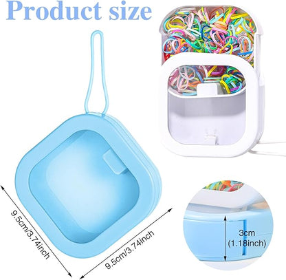 Prudiut Hair Tie Organizer Small Hair Tie Holder Organizer Hair clip Jewelry Organizer for Baby Teen Girl Women, Portable Hanging Small Items Desktop Storage Box (blue and white)