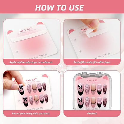 30 Set Press On Nail Display Box with Adhesive Tape and Card,Acrylic Nail Organizer Storage Case for Artificial Nail Packaging,Nail Salon Display Commercial Use