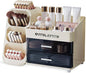 Makeup Organizer with Drawers, Large Capacity Cosmetic & Skincare Storage Box, Countertop Vanity Organizer for Bathroom, Bedroom & Dresser, ABS Plastic Makeup Storage Organizer, Ivory