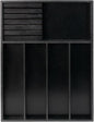 VaeFae Bamboo Silverware Organizer, Utensil Holder for Drawer, Wooden Cutlery Tray with Divider for Kitchen Drawer, Utensil Organizer with Knife Block（Black）