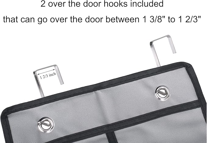 Shoe Organizer Over the Door 12 Pockets Shoe storage for Bedroom Door Hanging Shoe Rack Bathroom Closet Storage (Gray-2 Pack)