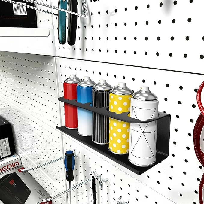 Touri 6 Pack Spray Can Holder for Garage and Workspace, Wall-Mounted Steel Aerosol Can Holder (30 Cans)