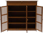 4-Tier Free Standing Shoe Rack with 3 Doors, 25 Pairs Shoe Storage Cabinet Shoe Rack Organizer for Entryway (Brown)