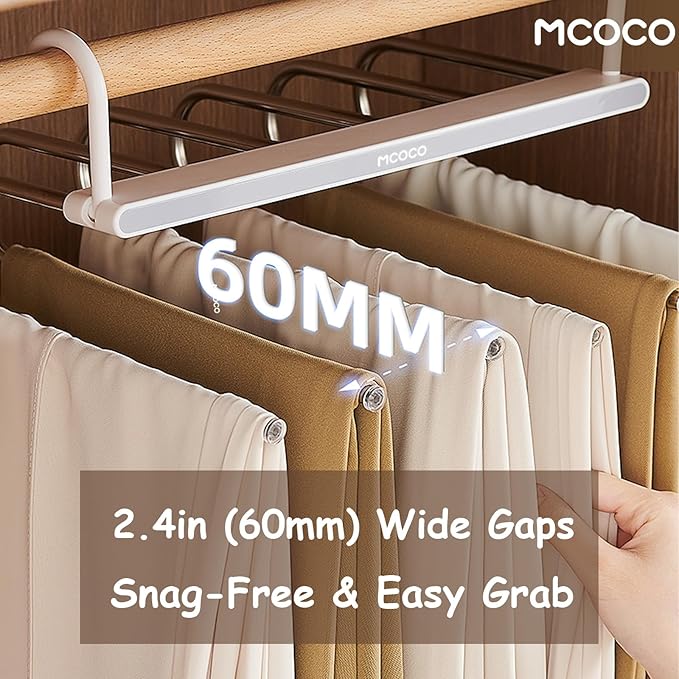 Pants Hangers Closet Organizers and Storage Clothes Space Saving Hangers Multifunctional Uses Rack Organizer for Pants Jeans Skirts Scarf Legging Black