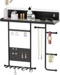 Saydear Wall Mounted Jewelry Organizer with Shelf: Metal Display Stand with Velvet Pad, Multi-Layer Necklace Hanging Rack for Bedroom Bathroom Space Saving No-Drill Wall Decor