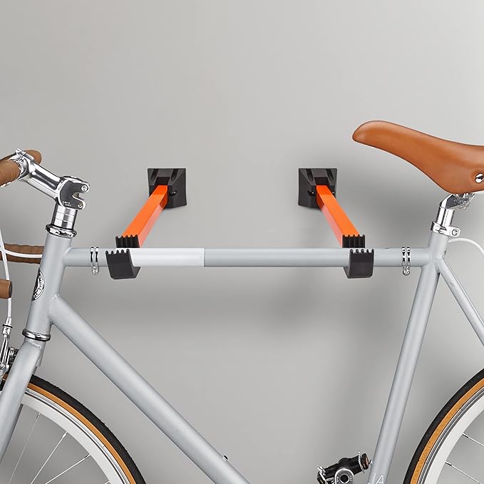 Relaxdays Wall Foldable Bicycle Hanging Racks Cycle Storage (Pack of 2) -Orange