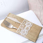 Efavormart 10 Pack Natural Burlap and Lace Silverware Holder Pouches, 4"x8" Rustic Cutlery Pockets for Weddings, Country Parties, and Vintage Themed Table Decor