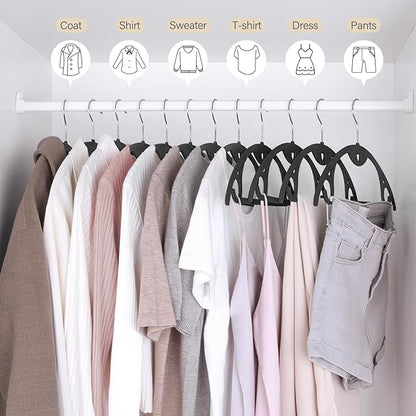 Velvet Hangers 30 Pack: Felt Clothes Hangers Heavy Duty Shirt Sweater Hangers No Shoulder Bump Non Slip Slim Thin Coat Hangers for Closet - Black/18 XL