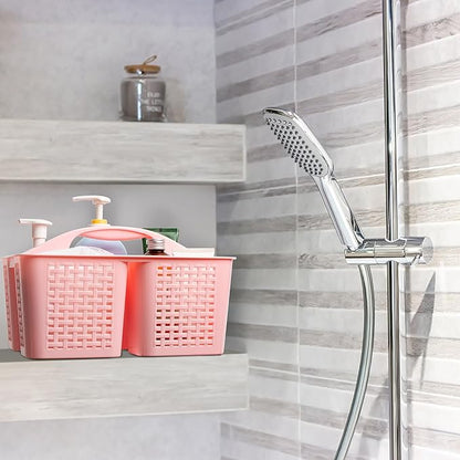 Tiawudi Portable Shower Caddy, Caddy Organizer with Handle, Plastic Shower Basket Hold Soap, Shampoo, Hair Supplies and Beauty Products, Cleaning Supplies Organizer for Home, Dorm, Shelf and Cabinet