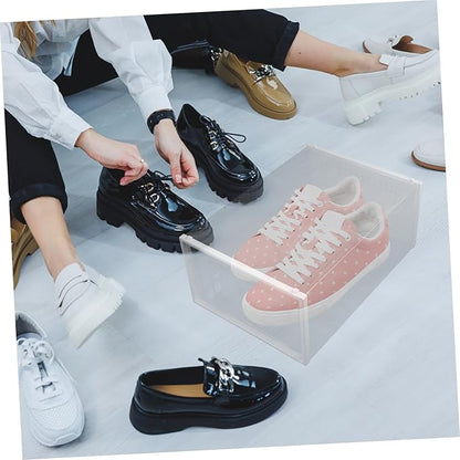 Ciieeo 6pcs Clear Stackable Shoe Organizer Boxes Transparent Storage Case for Sneakers and Shoes Style Design for Easy Access Material for Closet Organization