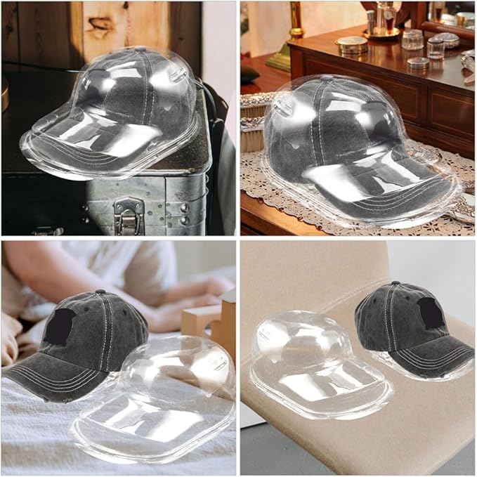 BESPORTBLE Baseball Hat Display Case 2 Sets Plastic Clear Baseball Cap Hat Display Case Protector Baseball Hat Holder Packaging Hat Boxes for Collectibles Travel