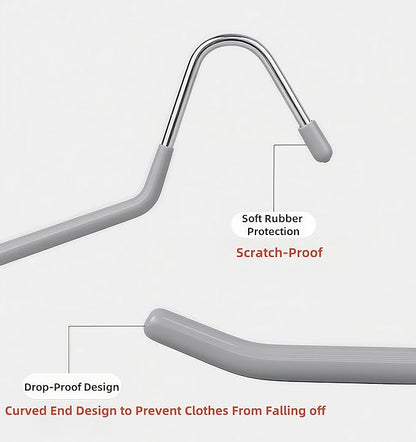 10 Pack Open Ended Pants Jean Hangers, Heavy Duty Non Slip for Closet, Space Saving Trouser Hangers, Metal Pant Hanger for Women Men, Grey