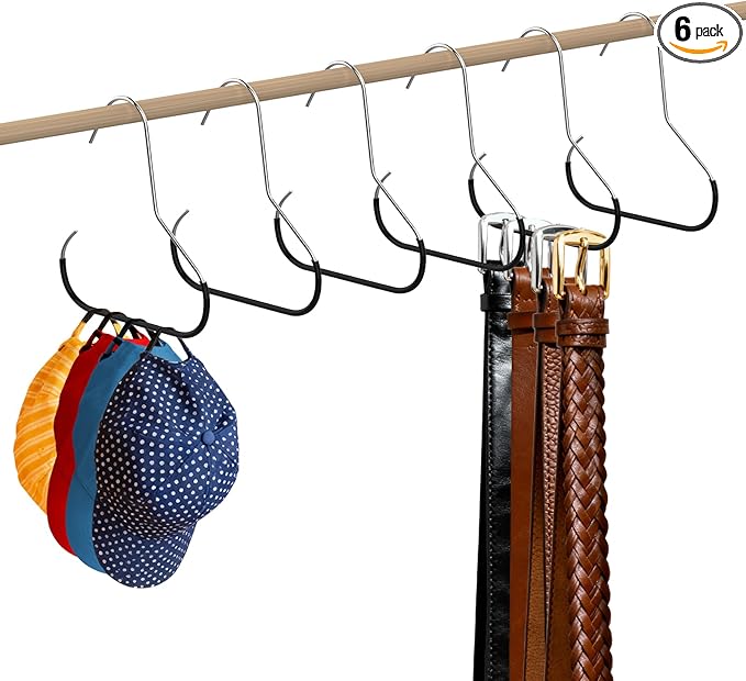 6PCS Hat Organizer for Baseball Caps, Hat Storage Hook, Cap Rack for Organizers and Storage