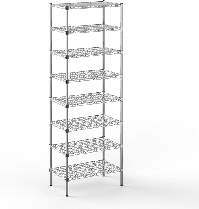18" Deep x 30" Wide x 86" Height Wire Shelving Kit | 8-Tier | NSF Commercial Storage Rack Unit