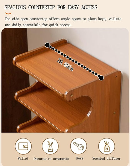 Narrow Vertical Shoe Rack - Slim Space Saving Free Standing Shoe Storage Organizer, for Entryway, Closet, Bedroom, Garage, Small Apartmen (Brown Wooden, 7layers 37.8" H)
