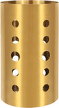 Gold Stainless Steel Utensil Holder 3.93x6.9 inch – Flatware Cylinder Draining Organizer & Drying Rack Caddy Basket for Kitchen Counter with Round Drain Holes, Stand for Fork, Knive, Spoon, Chopstick