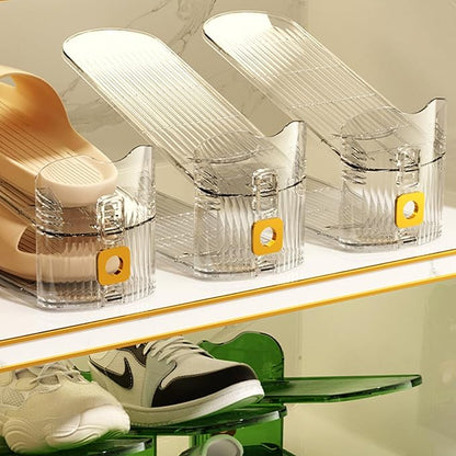 Clear Shoe Slots Organizer 20Pack Shoe Stacker Rack Organizer for Closet Adjustable Shoes Holders Space Saver Zapateras Organizers