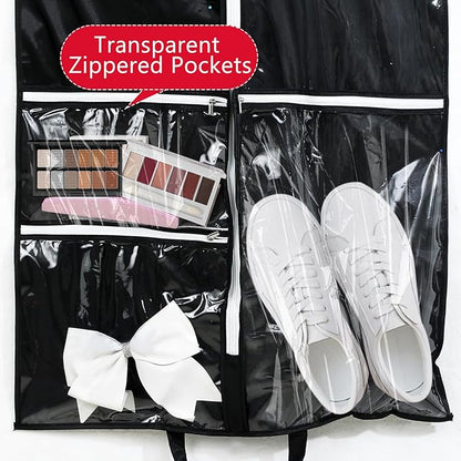 Blushtier Cheer Garment Bags for Cheerleading Uniform Hanging Garment Bags for Dance Costumes 40 Inch Clothes Bag with 5 Pockets and Side Zip Travel Storage Cheer Uniform