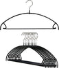 Mawa by Reston Lloyd Euro Ultra Light/Thin Series, Non-Slip Space-Saving Clothes Hanger with Bar & Hooks for Pants and Skirts, Style 42/PTU, Set of 10, Black