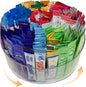 Drink Packet Organizer for Powdered Drink Mix,Powder Packet,Water Packet,Water Flavor Packet,Lazy Susan Organizer for Drink Mix Rotating Holder for Necessities