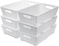 Tiawudi Stackable Woven Plastic Basket, Storage Bins for Cabinet, Closet, Shelf, Under Sink and Countertop, Pantry Organizer Bins, 6 Pack