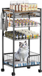 Cat Food Organizer，Multi-Functional Canned Food and Cat Bed Rolling Storage Cart,Manually Adjust The Gap Size，Store Suitable Can Sizes，Used for Jar Food & Cat Food Dispenser Rack