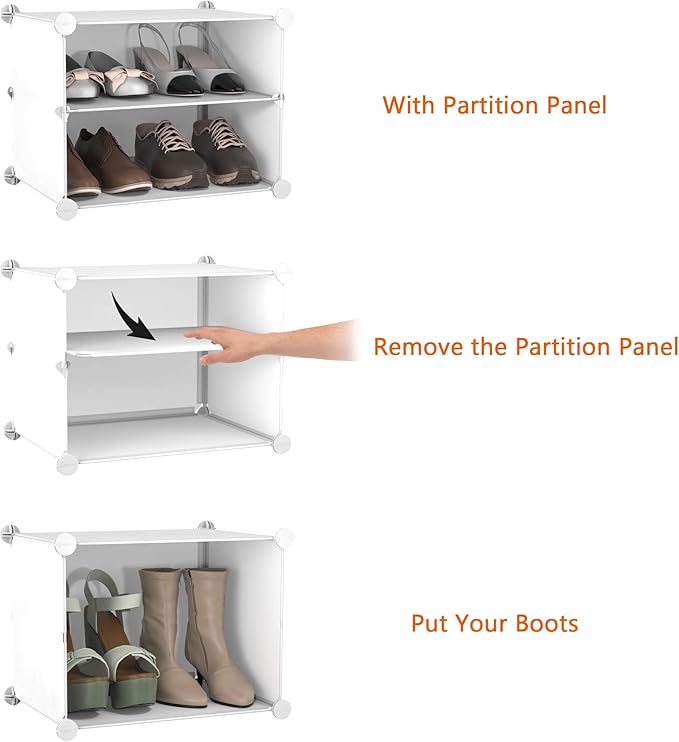 HOMIDEC Shoe Rack, 4 Tier Shoe Storage Cabinet 16 Pairs Plastic Shoe Organizer for Closet Hallway Bedroom Entryway