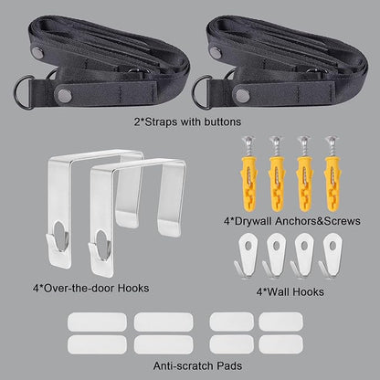 Hat Rack, Hat Racks for Baseball Hats, Hat Organizer for Closet Door, over the Door Hat Rack, Hat Organizer with Buttons Adjustable Hat Racks Hold 18 Snap Back Hats, Never Fall Off