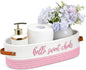 Hello Sweet Cheeks Bathroom Decoration Pink and White Cotton Rope Toilet Basket Toilet Paper Holder Basket Rustic Bathroom Organizer Farmhouse Home Decoration Organizing Small Baskets