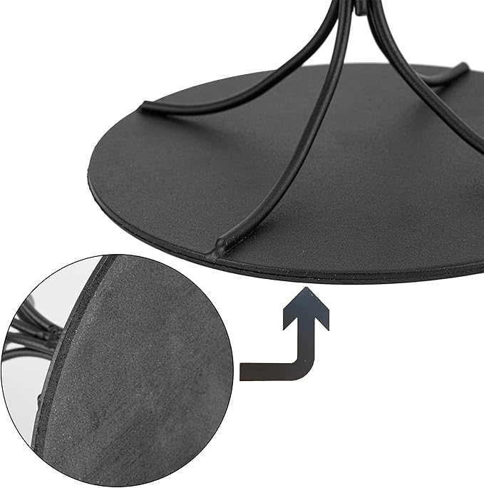 Black Hat Display Stand - Set of 2 Stylish Women Closet Hat Rack - Sturdy Metal Hat and Wig Holder - Stable Base, Matte Black Finish - Modern Free Standing Table Fedora or Baseball Cap Form