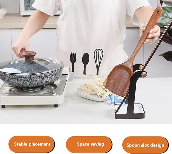 TOPINCN Pot Lid Holder, Multifunctional Pot Lid Ladle Holder Stand Kitchen Cookware Organizer Rack Spoon Rest Stand Cooking Utensil Rest, Cutting Board Rest Kitchen Utensils Drip Tray